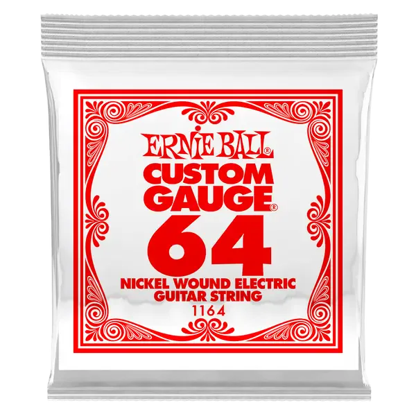 Струна для электрогитары Ernie Ball P01164 Custom gauge, сталь никелированная, калибр 64