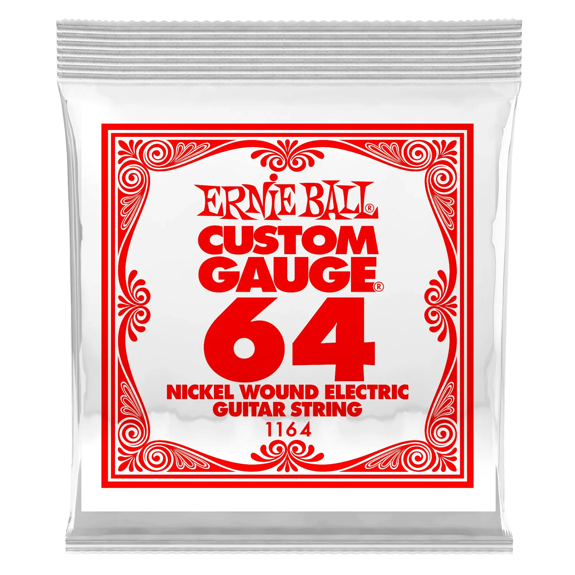 Струна для электрогитары Ernie Ball P01164 Custom gauge, сталь никелированная, калибр 64