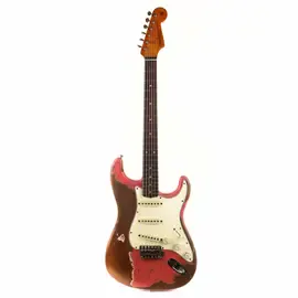 Электрогитара Fender Custom Shop 1962 Stratocaster Ultimate Relic Faded Coral Pink Masterbuilt