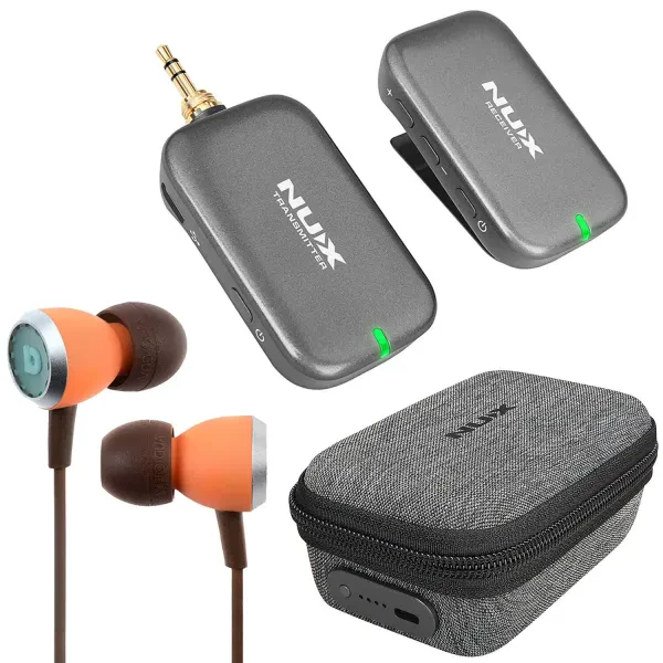 Nux B-7 PSM In-Ear Monitor-System inkl Lade-Case + Audiofly In-Ear Ohrhörer