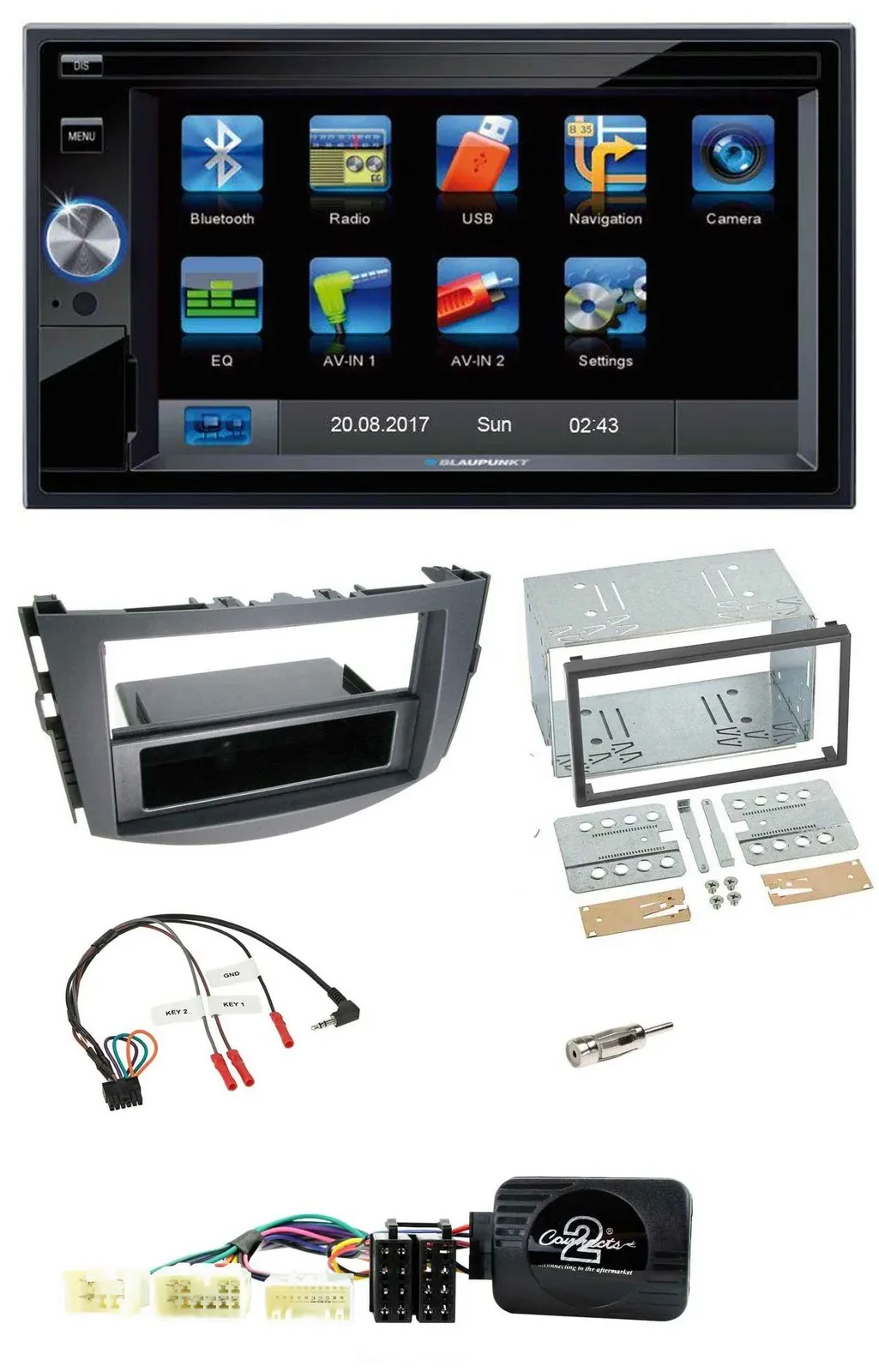 Blaupunkt Lenkrad USB Bluetooth TMC 2DIN Navigation für Toyota RAV 4 2006-2011
