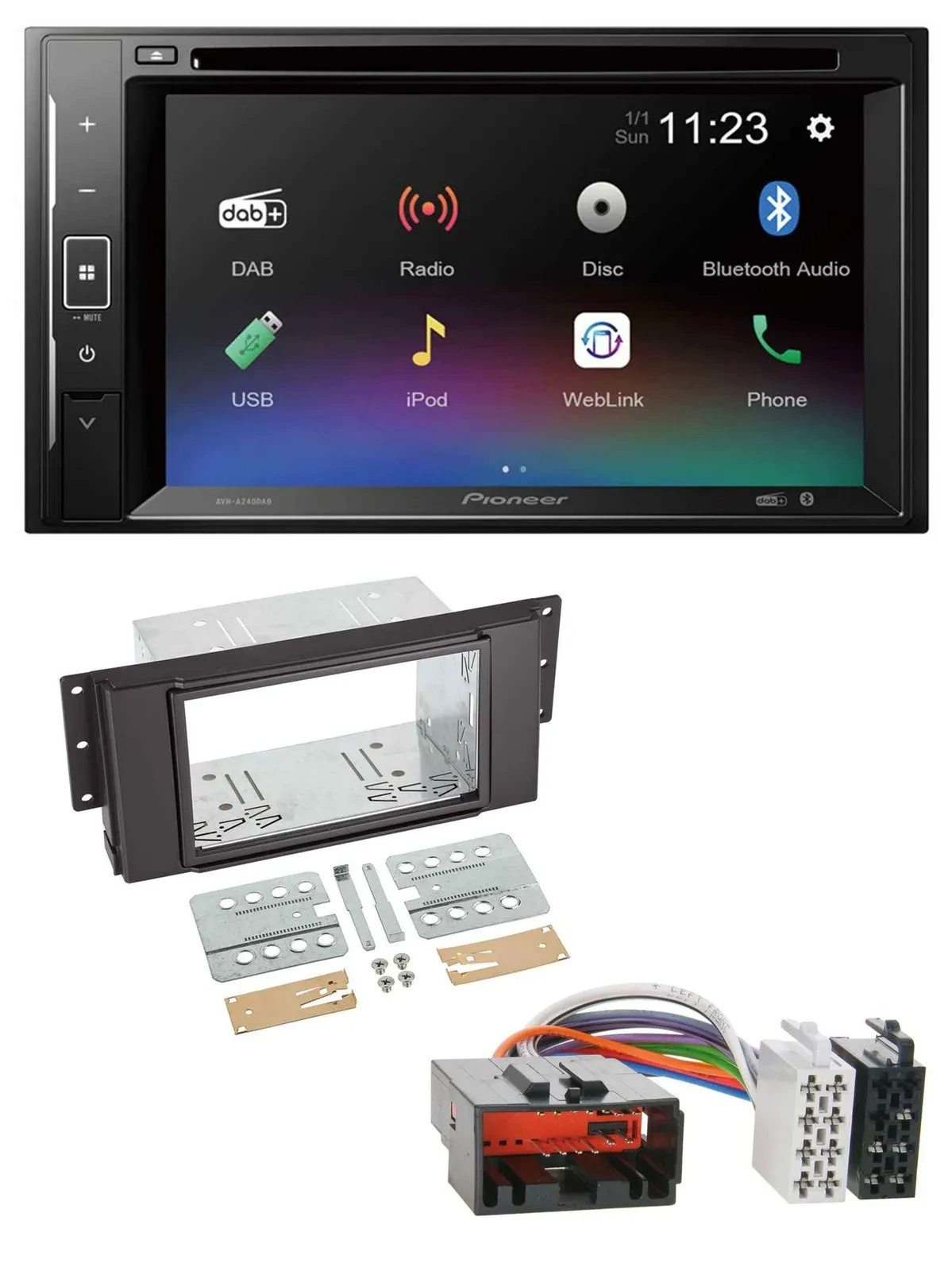 Pioneer Bluetooth MP3 USB 2DIN DAB DVD Autoradio für LandRover Free Lander 2007-