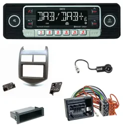 Dietz USB DAB MP3 Bluetooth Autoradio für Chevrolet Aveo Sonic ab 2011 dunkelgra