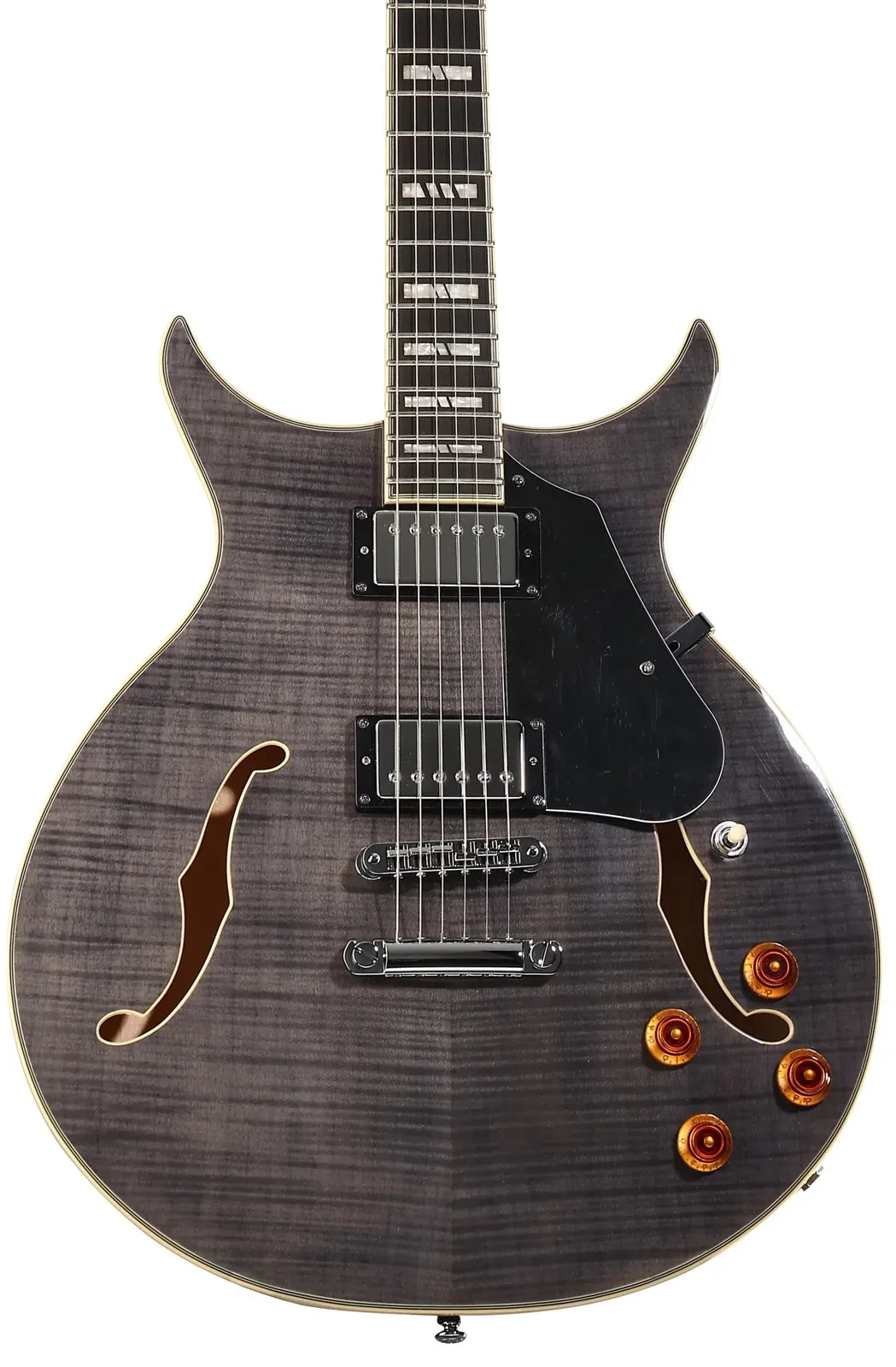 Электрогитара полуакустическая Washburn SH35 палисандровая накладка грифа, Trans Black