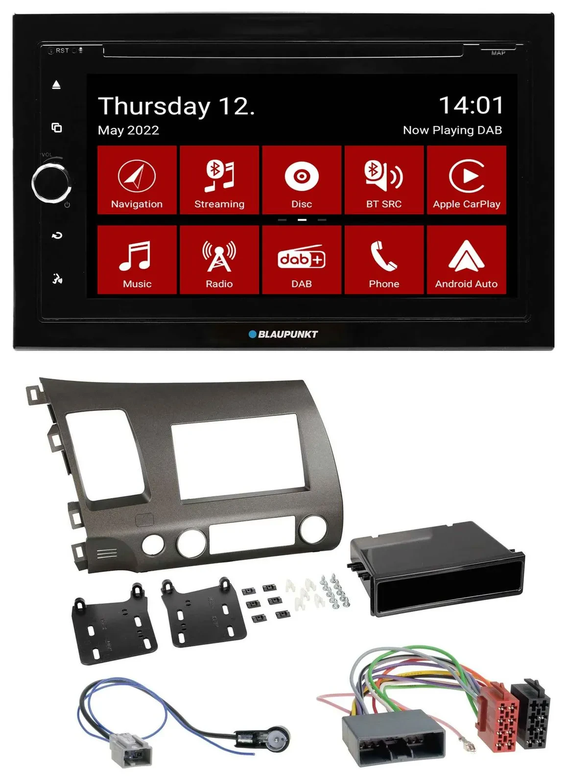 Blaupunkt MP3 DVD Bluetooth DAB 2DIN USB Autoradio für Honda Civic Hybrid FD3 06