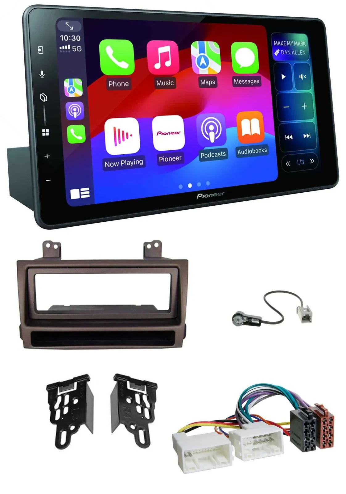 Pioneer Bluetooth DAB MP3 USB Autoradio für Hyundai Sonata ab 09 dunkelbraun met