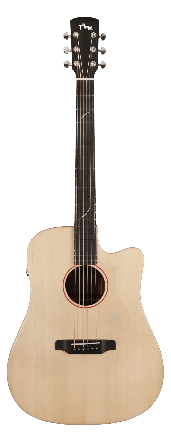 Трансакустическая гитара Tyma TD-5CTE Dreadnought Cutaway Natural с чехлом