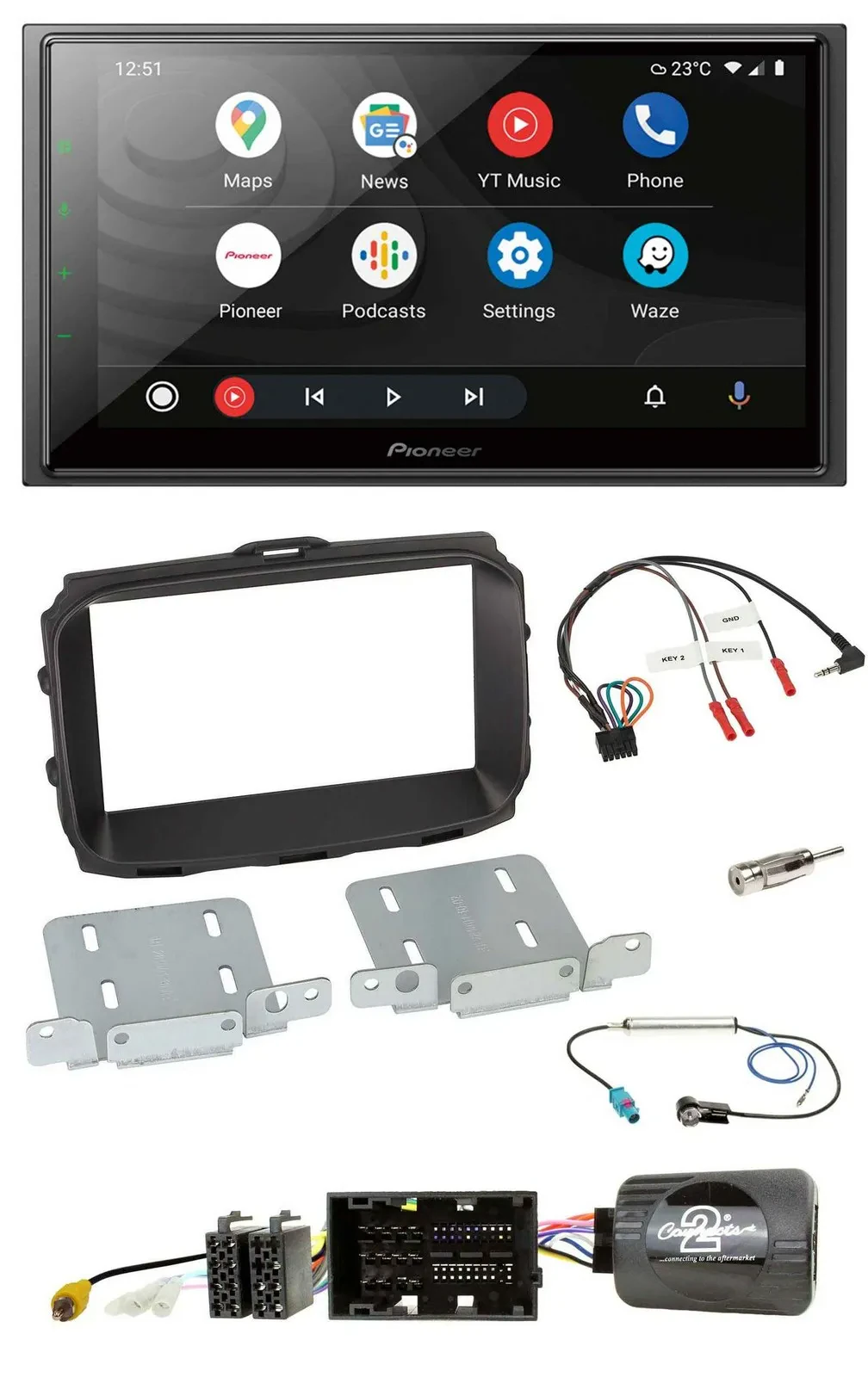 Pioneer USB 2DIN DAB Lenkrad Bluetooth Autoradio für Alfa Giulietta 2013-2021 94
