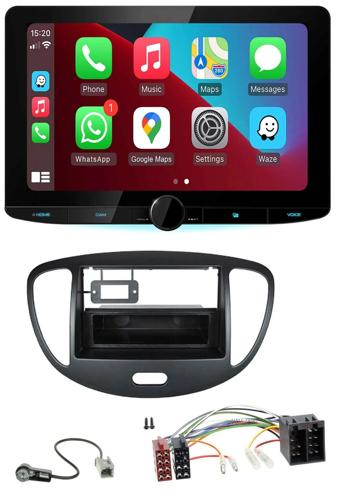 Kenwood MP3 USB DAB Bluetooth Autoradio für Hyundai i10 (2008-2013) schwarz