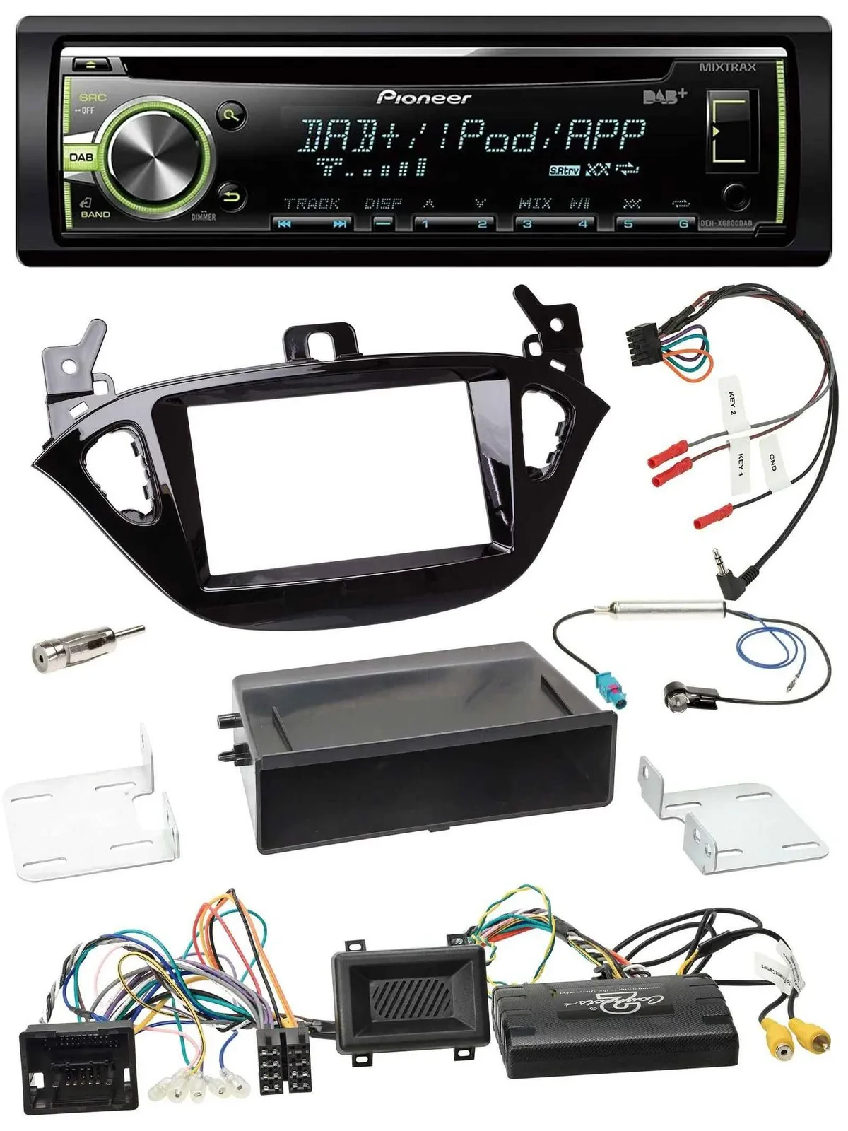 Автомагнитола для Opel Adam и Corsa E (с 2013) Pioneer DAB, CD, USB, поддержка управления на руле, интеграция PDC