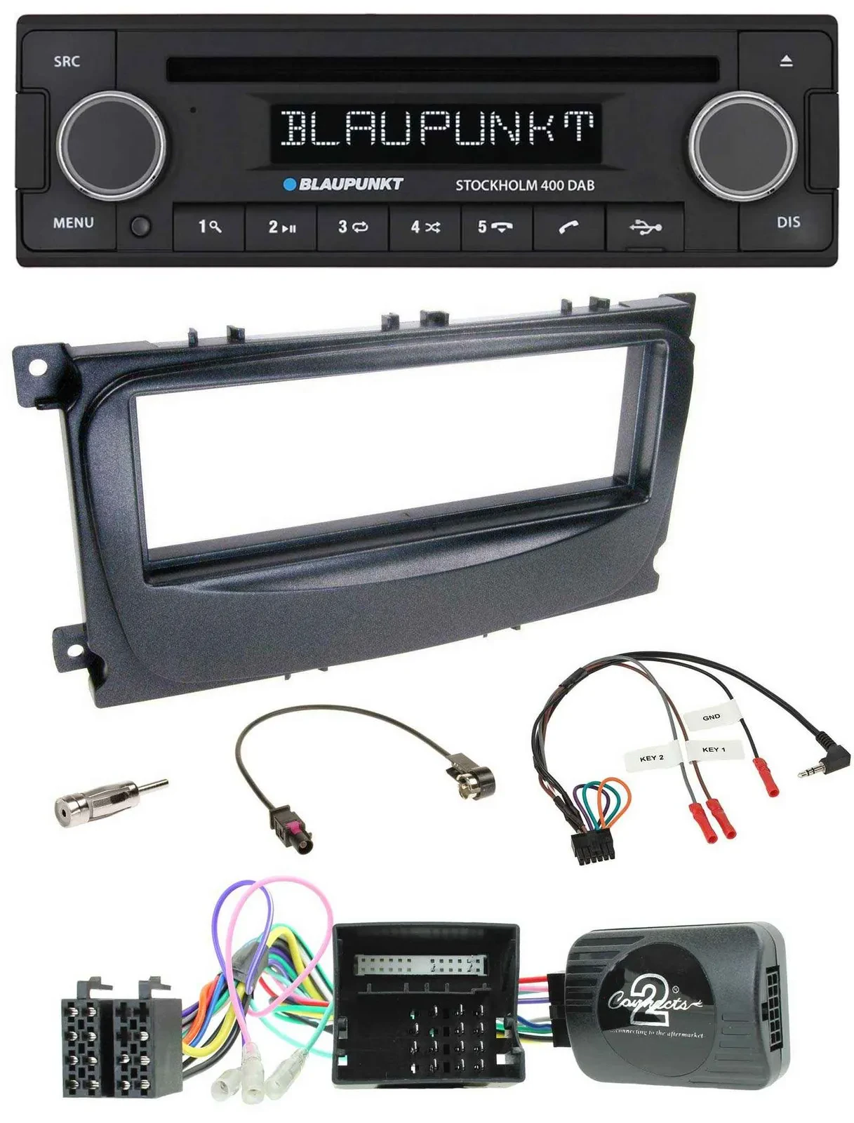Автомагнитола Blaupunkt Bluetooth DAB CD USB для Ford Mondeo, S-Max (2007–2014)