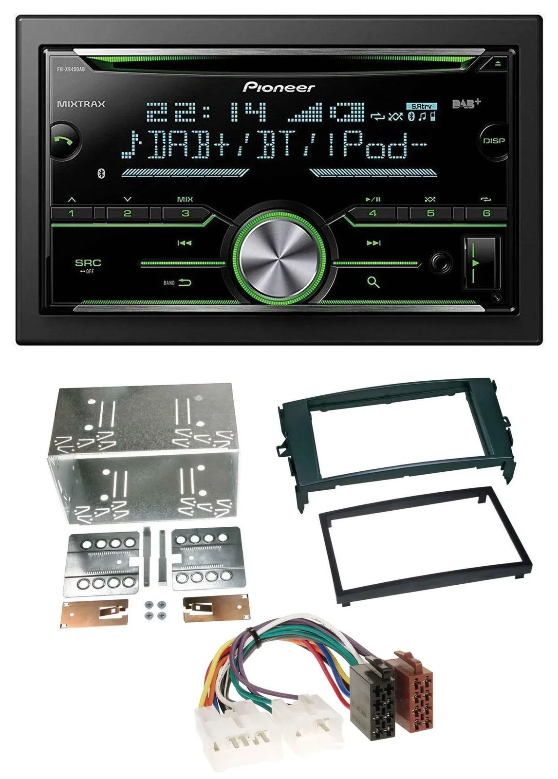 Pioneer Bluetooth MP3 DAB 2DIN USB CD Autoradio für Toyota Auris 07-12 schwarz