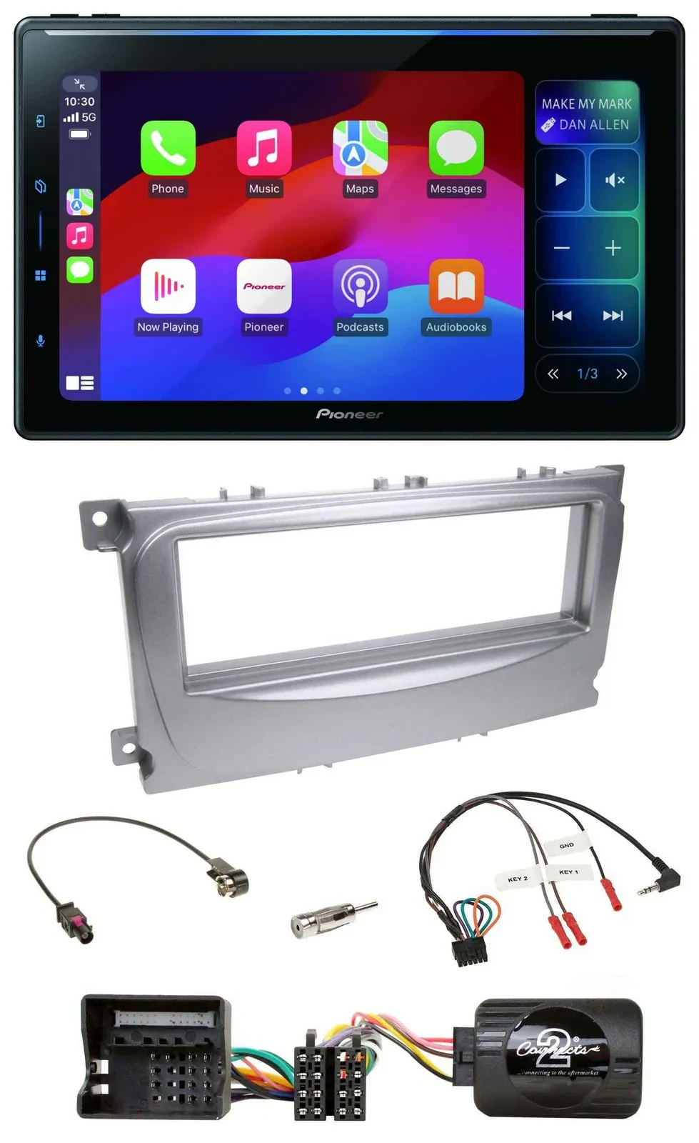 Pioneer Bluetooth DAB Lenkrad USB Autoradio für Ford S-Max Mondeo 2007-2014 silb