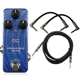 One Control BJF Series Prussian Blue Reverb Pedal w/ 3 Cables