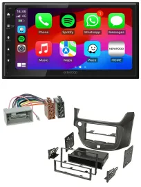 Kenwood MP3 USB DAB 2DIN Bluetooth Autoradio für Honda Jazz ab 09 dunkelgrau