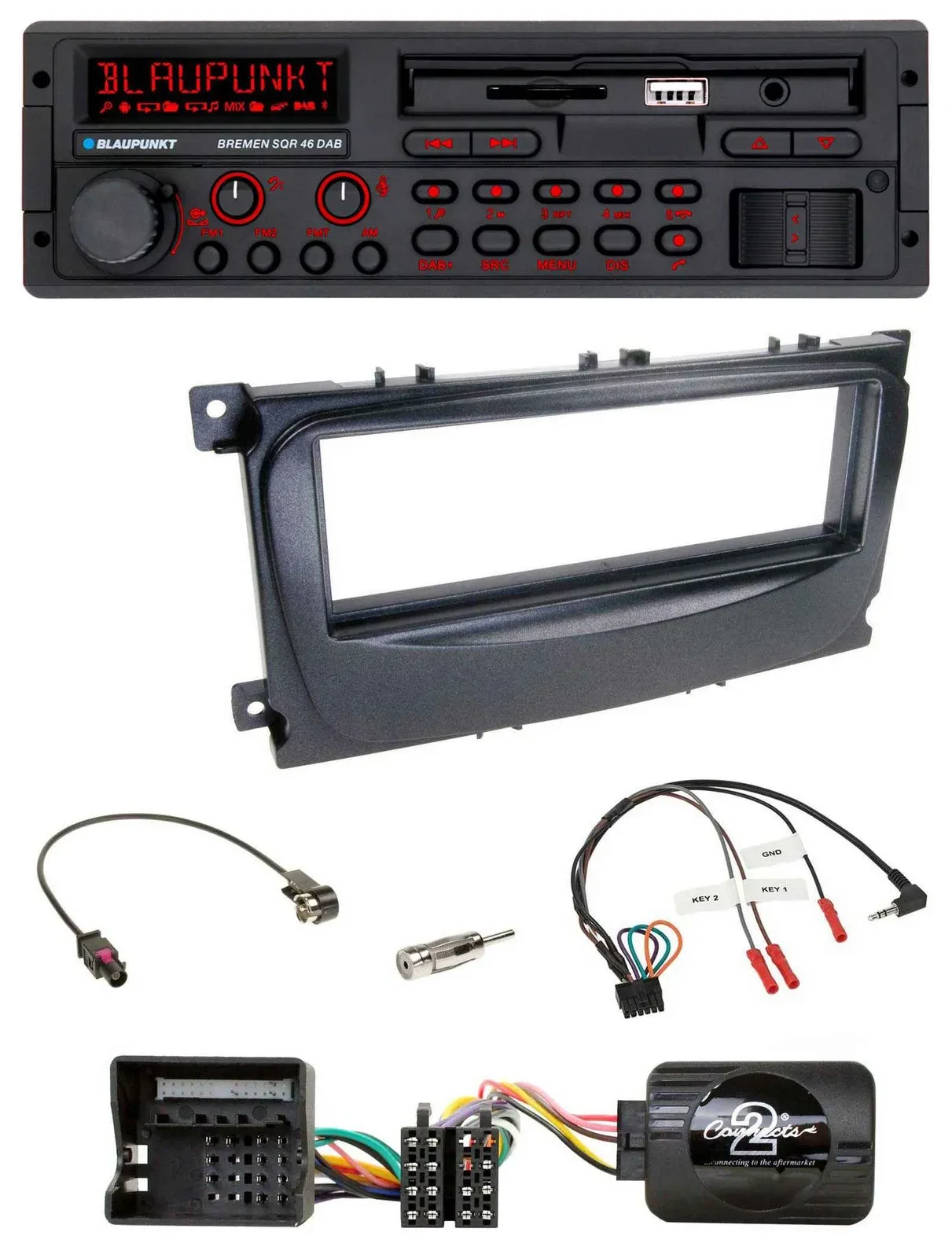 Автомагнитола для Ford Blaupunkt USB Bluetooth DAB SD с поддержкой кнопок на руле для Focus, C-Max, Galaxy