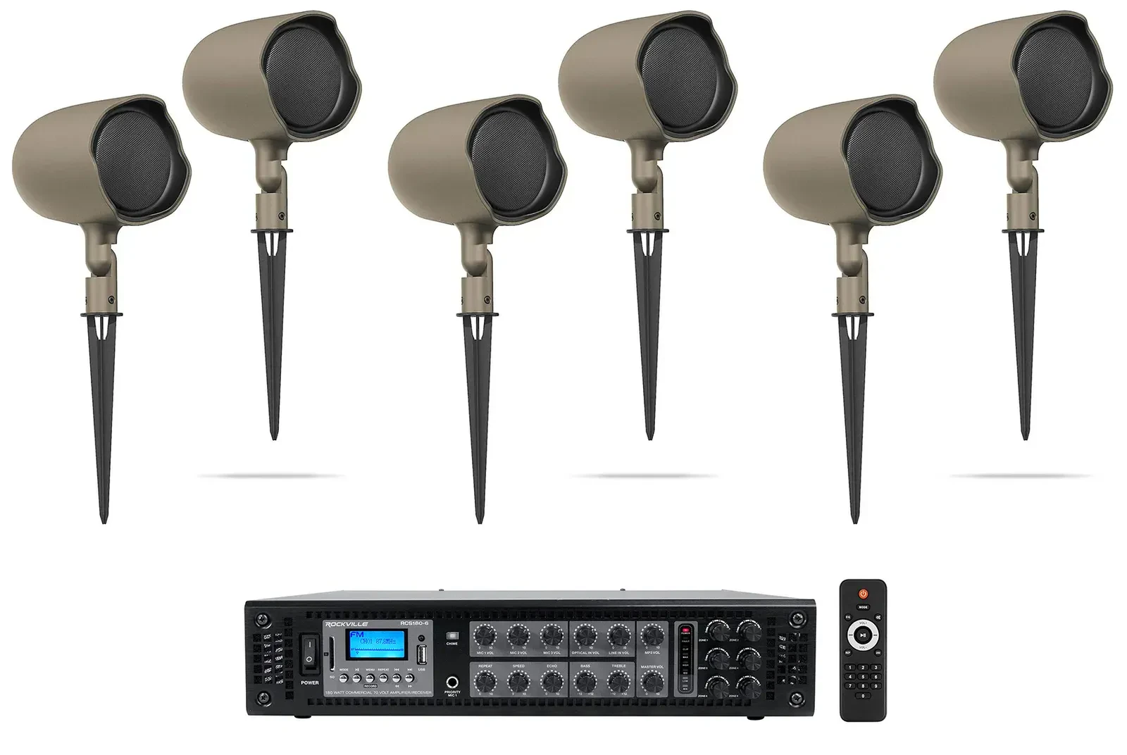 Рупорная акустика JBL GSF3-TN Tan с усилителем (6 штук)