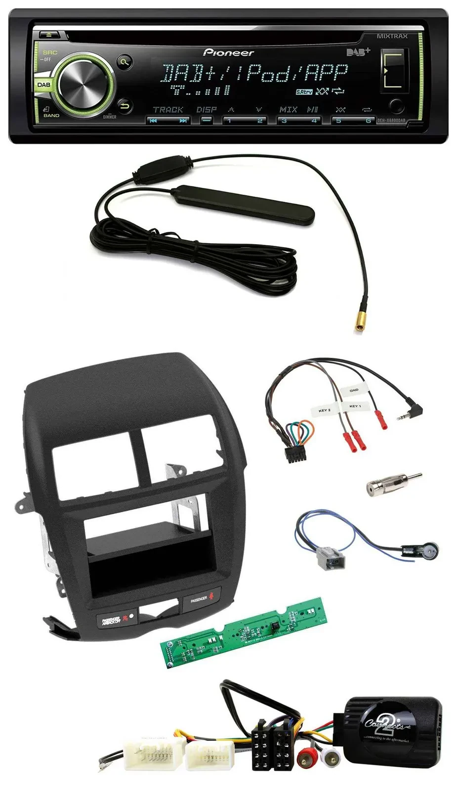 Автомагнитола для Mitsubishi ASX (2010–2014) Pioneer CD, USB, DAB, поддержка кнопок на руле, MP3