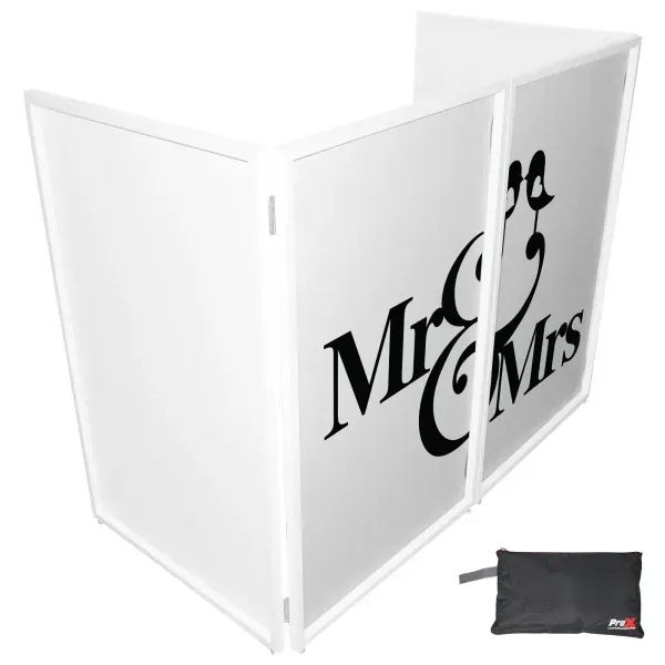 ProX XF-SMRMRS20X2 Mr and Mrs Wedding Black on White DJ Facade Scrims Pair id...