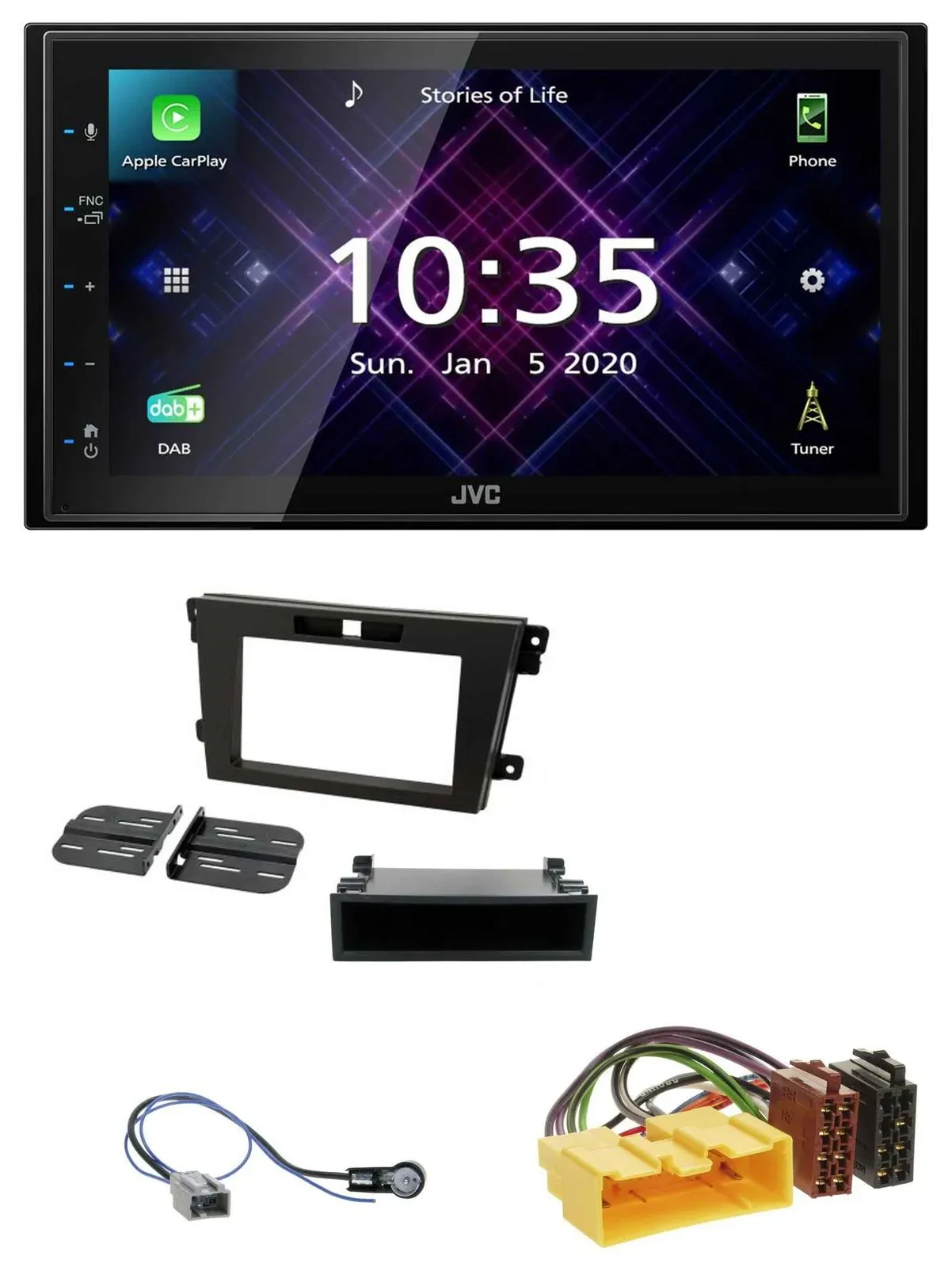 Автомагнитола для Mazda CX-7 (2008–2010) JVC 2DIN, DAB, MP3, Bluetooth, USB
