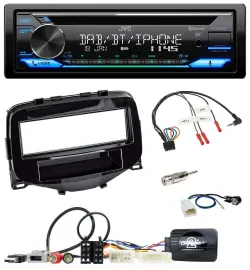 Автомагнитола JVC Bluetooth USB DAB CD для Toyota Aygo 2014–2021 с поддержкой управления с руля