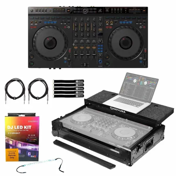 DJ-контроллер с джогом AlphaTheta DDJ-GRV6 Black с аксессуарами