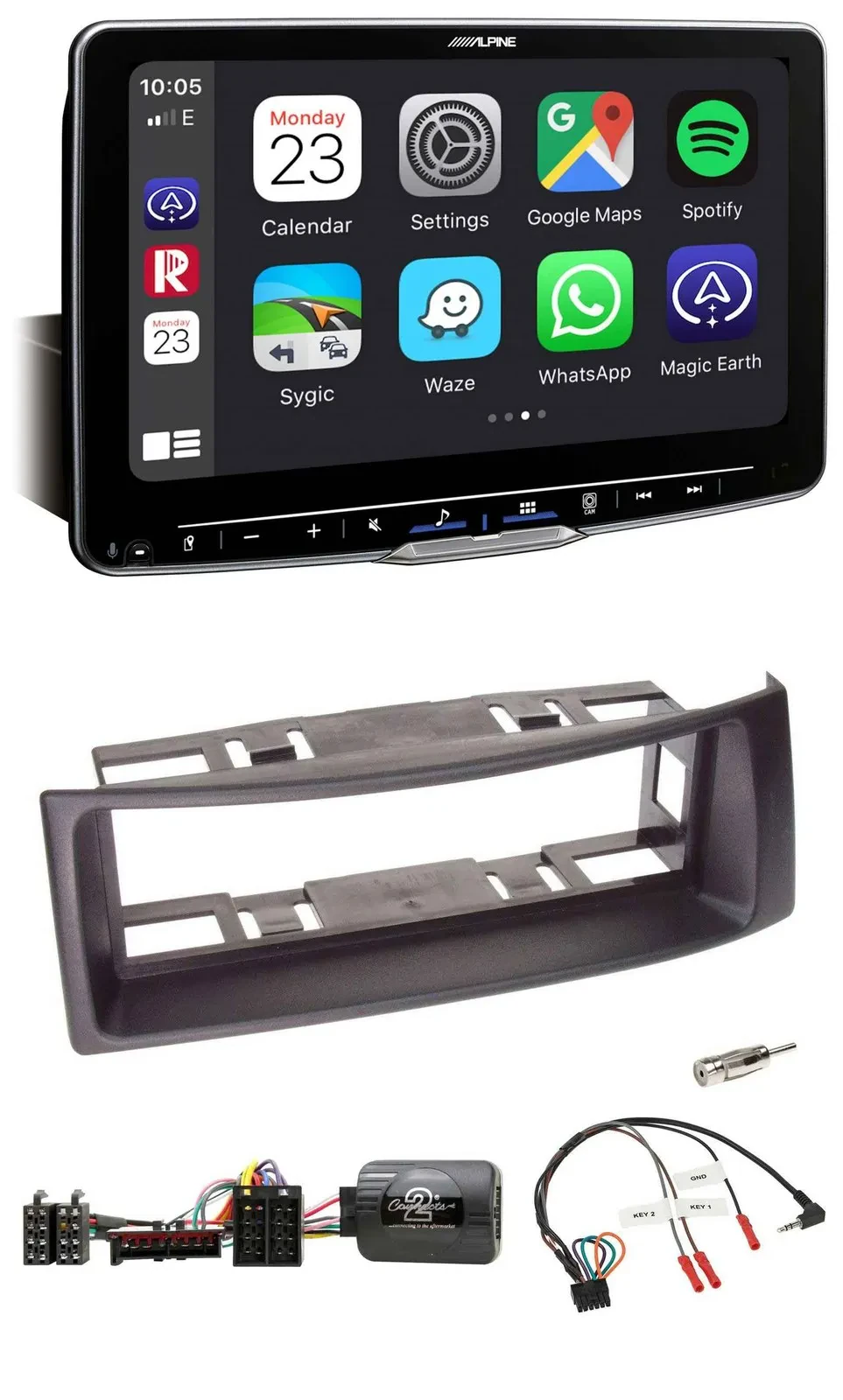 Автомагнитола Alpine Bluetooth, USB, DAB, с поддержкой управления на руле для Renault Megane 1996–2000 и Scenic