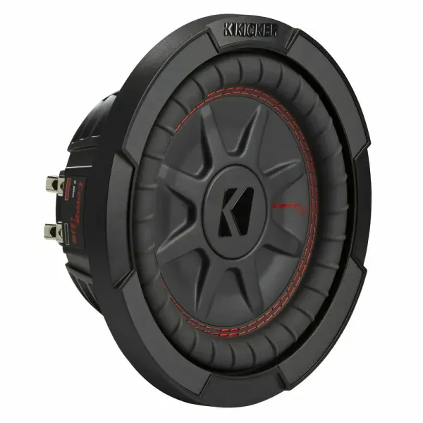 Kicker 8 Inch Dual 600W CompRT 4 Ohm Shallow Slim Car Audio Subwoofer | 48CWRT84