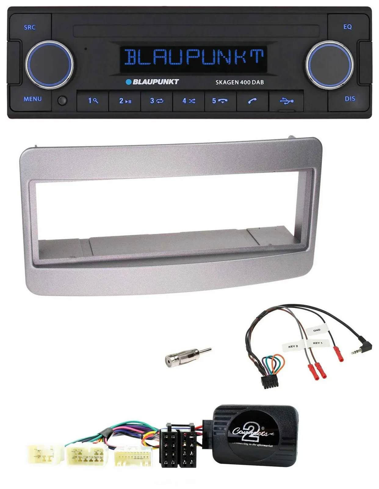 Автомагнитола Blaupunkt DAB USB Bluetooth для Toyota RAV4 (2001–2006) тёмный