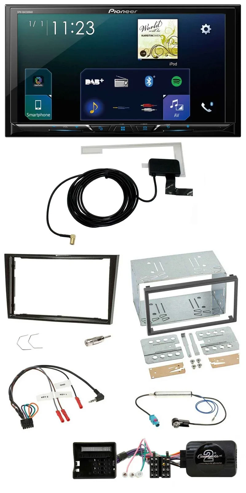 Pioneer 2DIN DAB USB Lenkrad Bluetooth Autoradio für Opel Zafira Corsa D Astra H