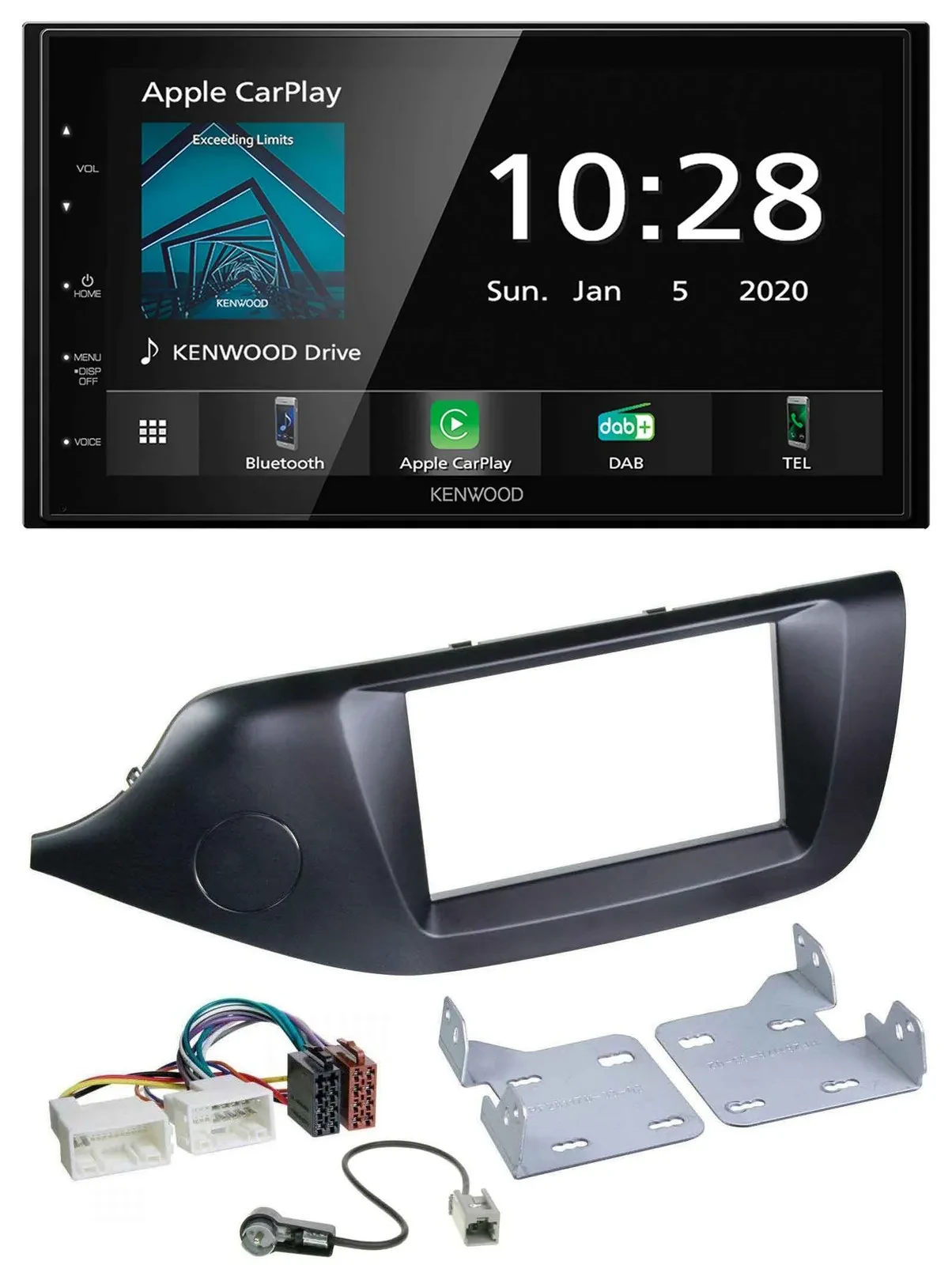 Автомагнитола Kenwood 2-DIN, Bluetooth, MP3, DAB, USB, для Kia Ceed (с 2012), черная