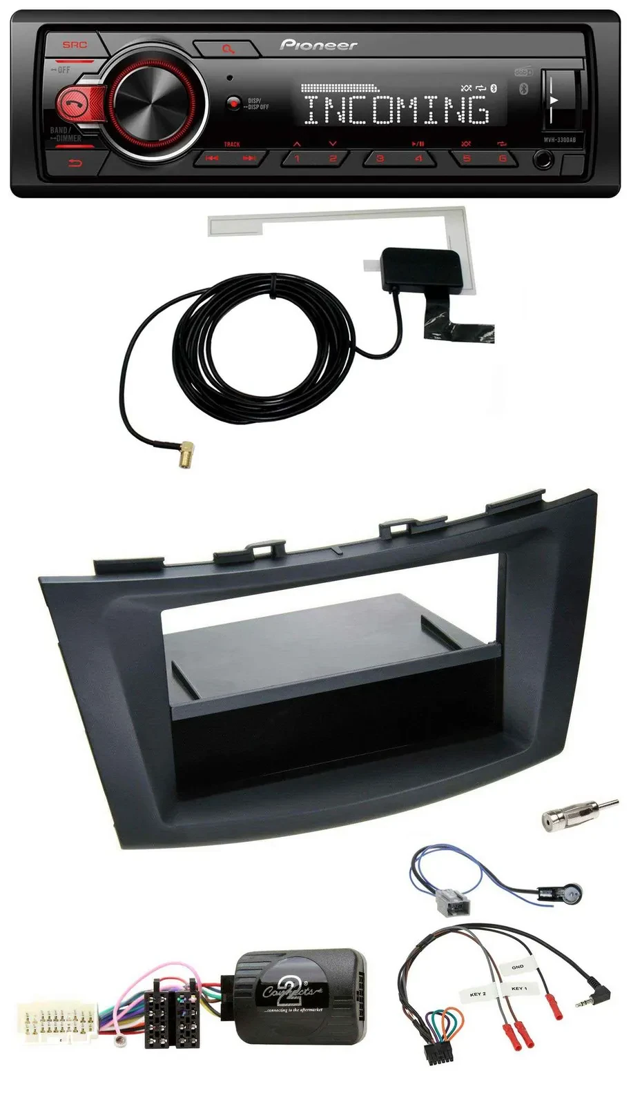 Pioneer MP3 Lenkrad CD DAB USB Autoradio für Suzuki Swift Sport ab 2011 schwarz