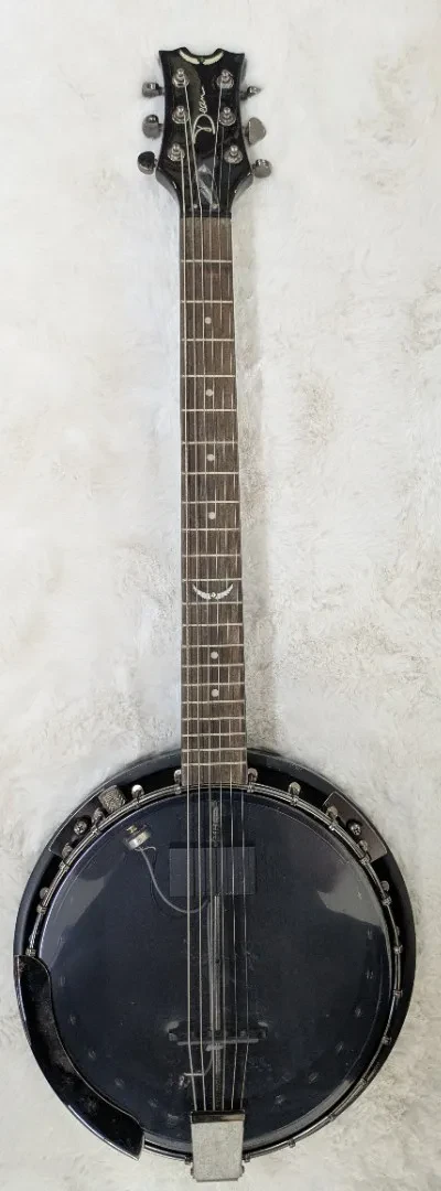 Dean Backwoods 6 Banjo Acoustic/Electric with Pickup in Black Chrome - BW6E BC