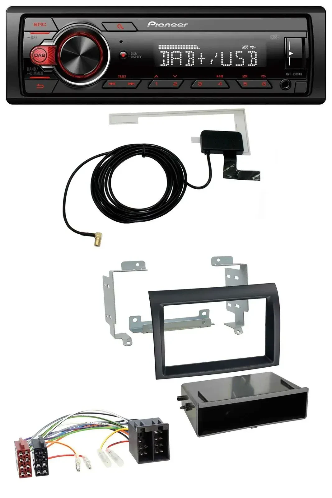 Автомагнитола для Fiat Ducato (2006–2010) Pioneer 1DIN, MP3, DAB, USB, AUX, черная