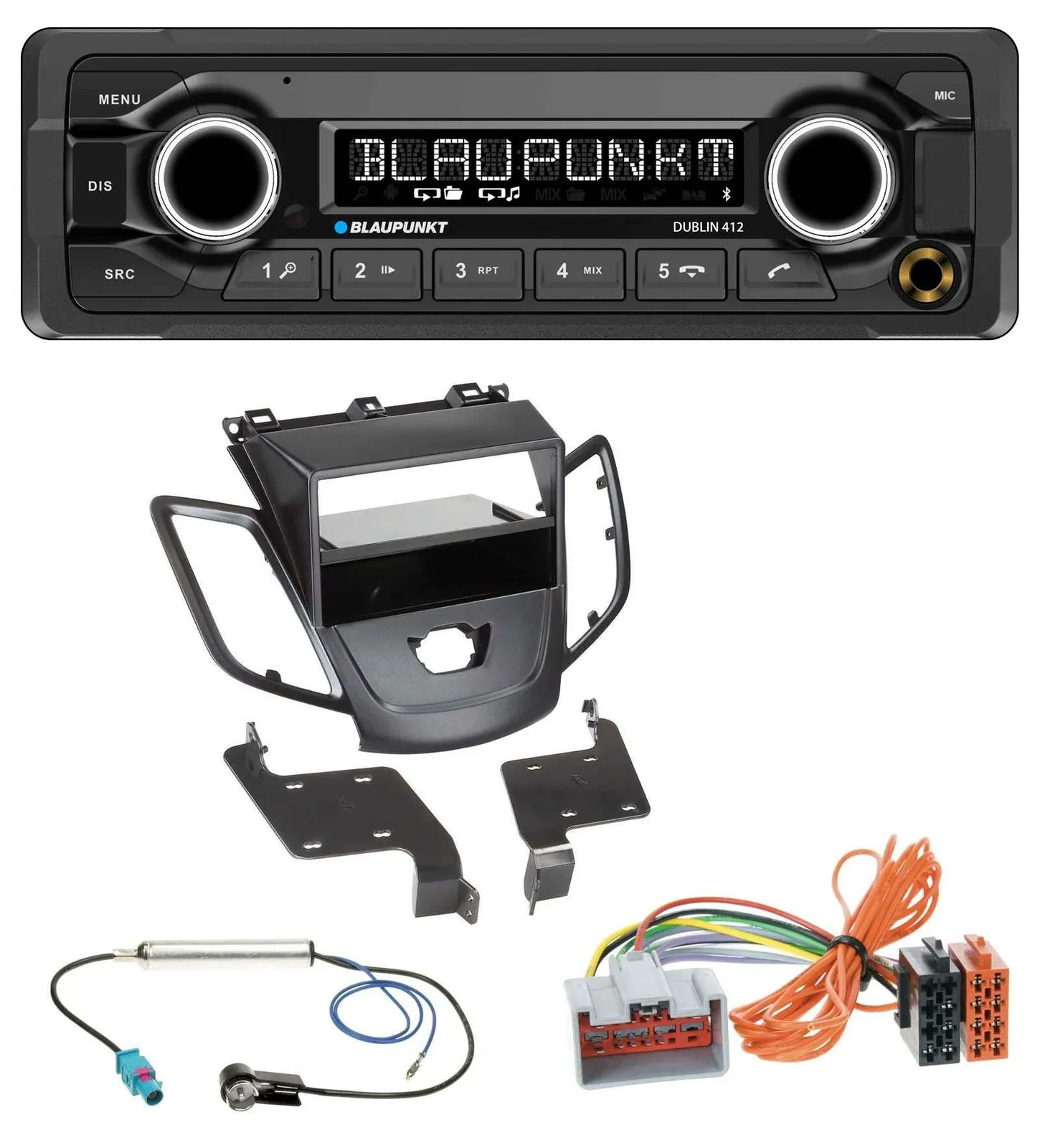 Blaupunkt MP3 Bluetooth USB AUX Autoradio für Ford Fiesta JA8 08-10 ohne Display