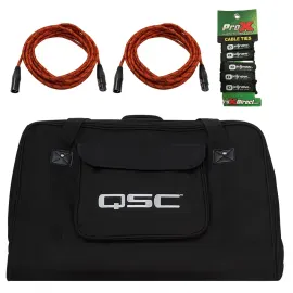 QSC K12TOTE K12 Speaker Tote Carry Bag + XLR Cables and Cable Ties