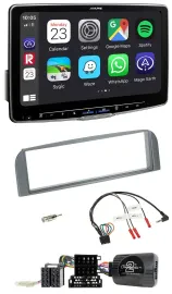 Alpine Lenkrad USB Bluetooth DAB Autoradio für Alfa 147 GT 2007-2010 anthrazit