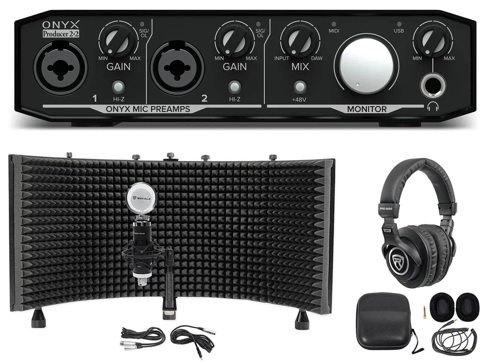 Комплект для подкастов Mackie Onyx Producer 2.2+RCM03+PRO-M50+RMF1