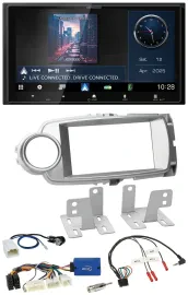 Автомагнитола Kenwood 2 DIN, Bluetooth, USB, DAB, для Toyota Yaris 2011–2014, серебристая