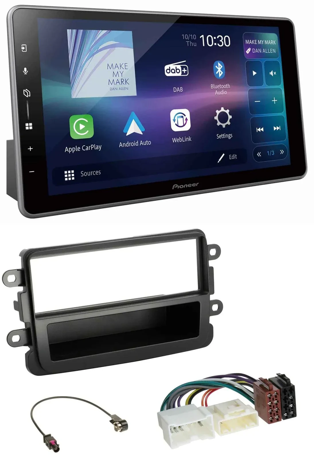 Pioneer Bluetooth USB DAB MP3 Autoradio für Dacia Lodgy Duster Dokker Sandero sc