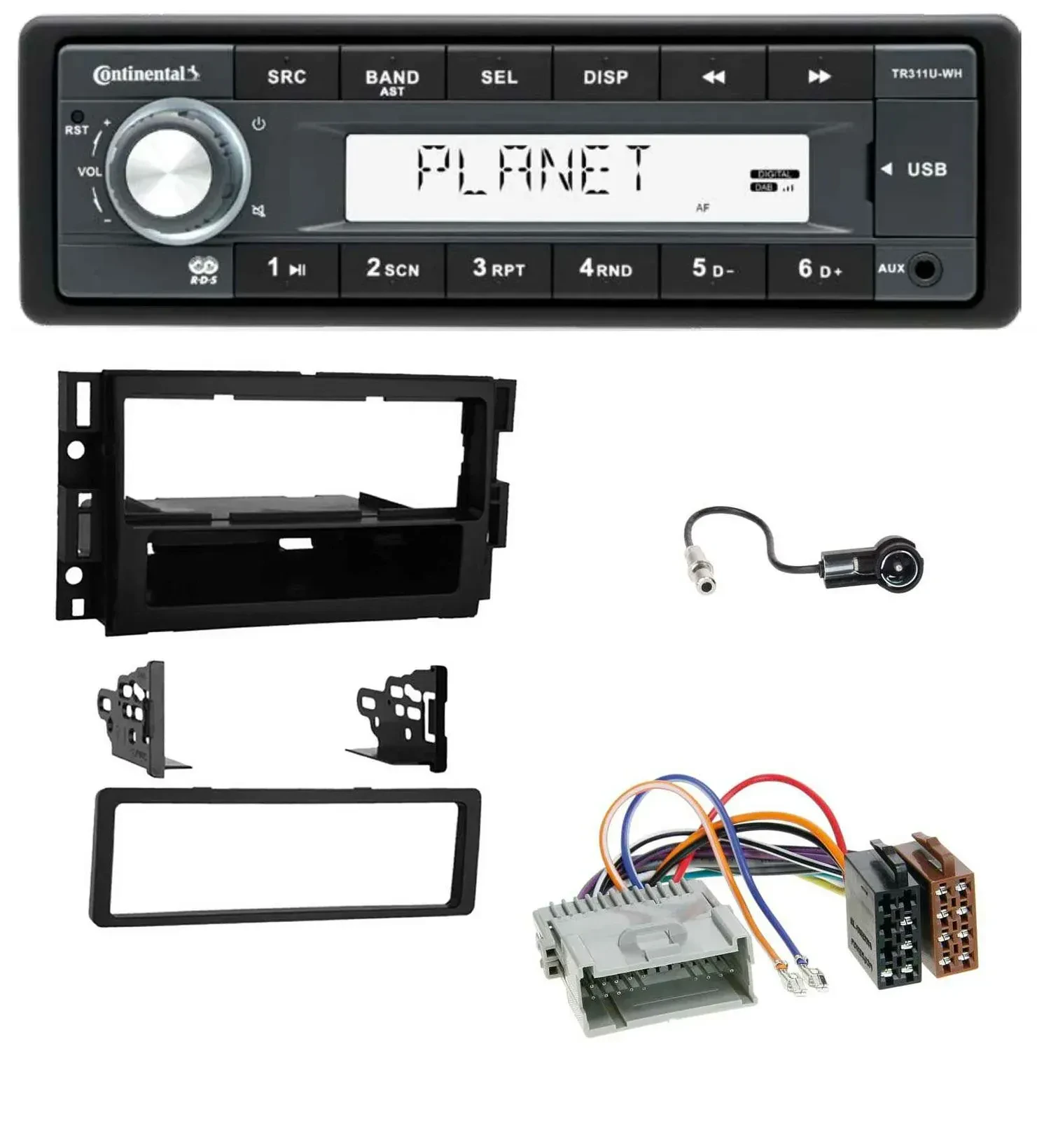 Автомагнитола Continental 1-DIN USB MP3 AUX для Buick Enclave 2008–2012, Lucerne с 2006