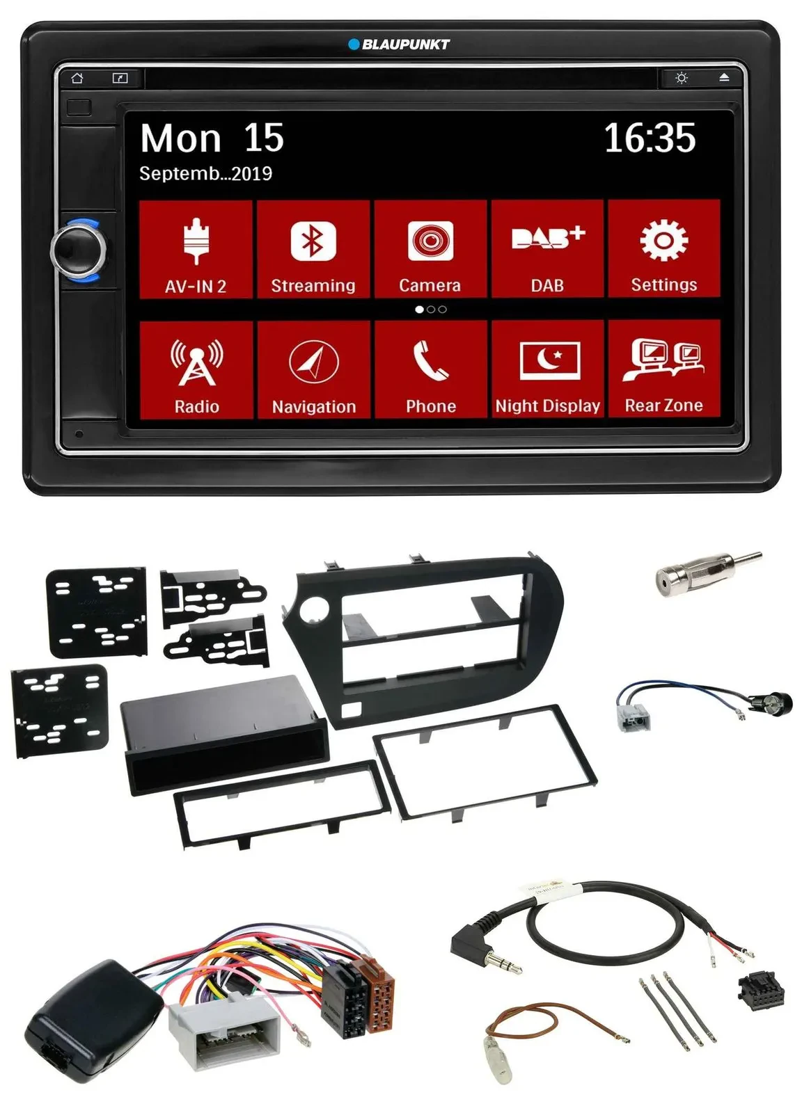 Blaupunkt 2DIN USB DAB Lenkrad Bluetooth TMC Navigation für Honda Insight ZE2 20