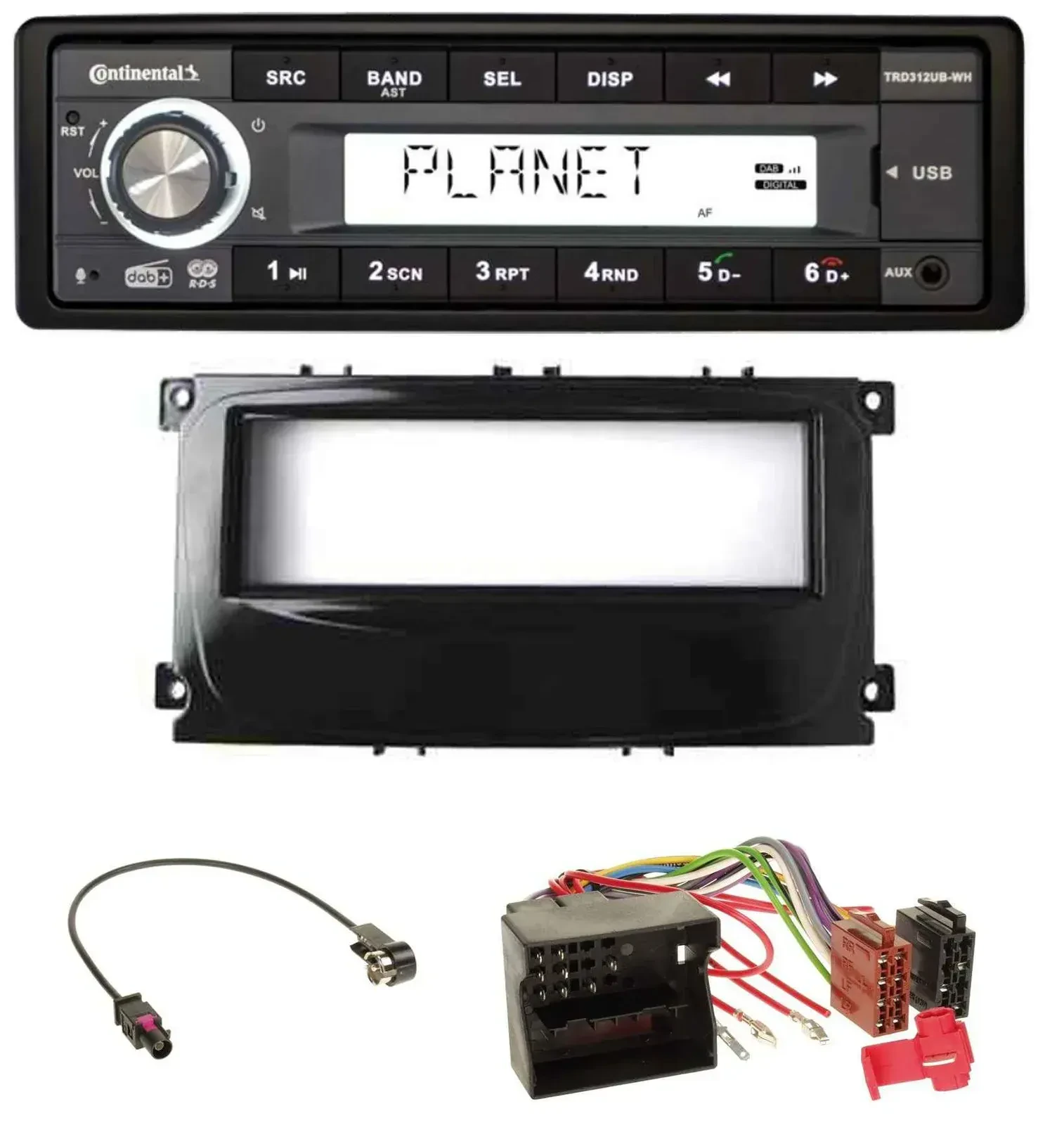 Continental USB 1DIN AUX DAB MP3 Autoradio für Ford C-Max Galaxy Focus ab 2007 g