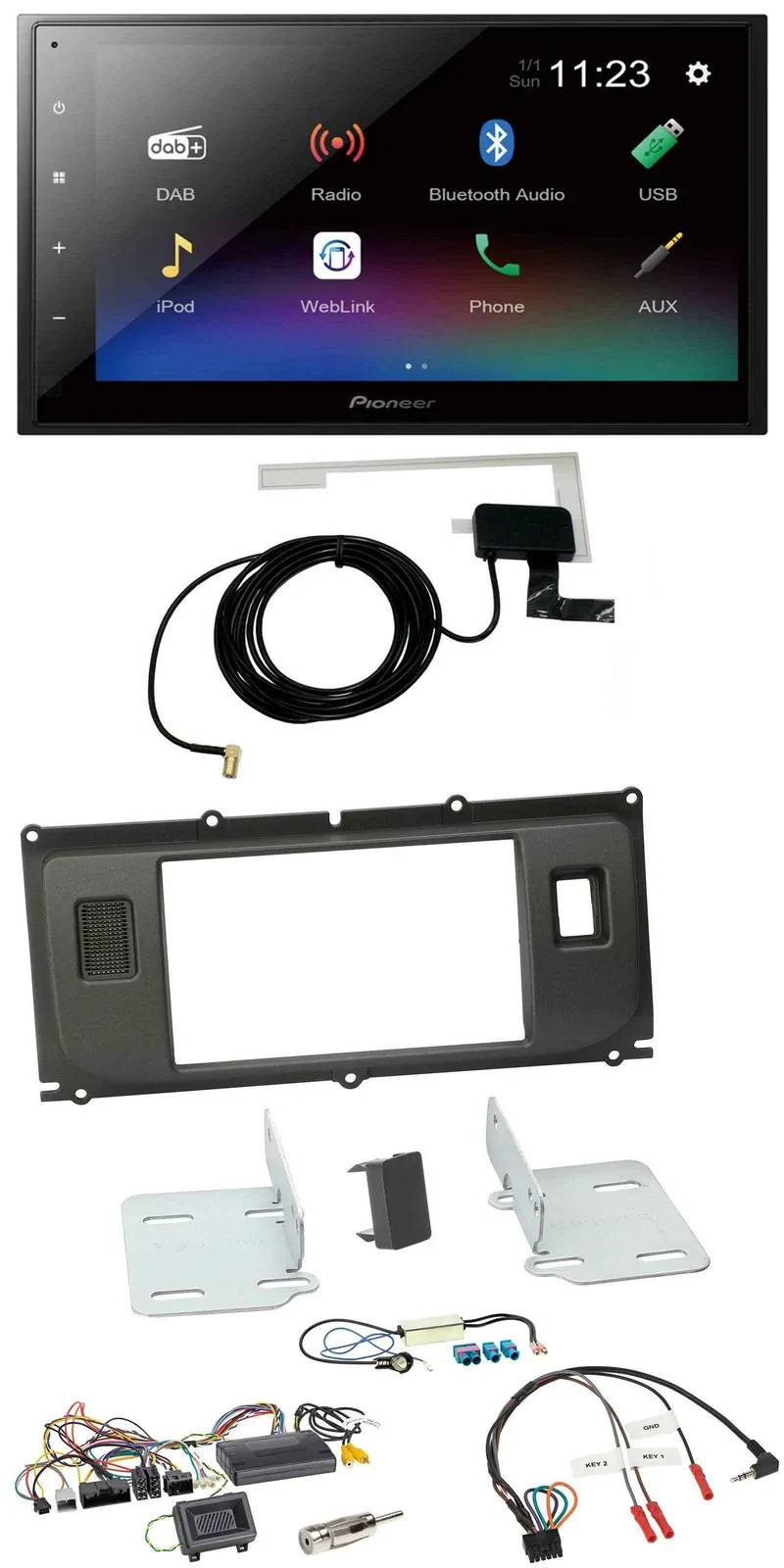 Автомагнитола Pioneer 2DIN DAB Bluetooth USB для Land Rover Evoque 2011–2013