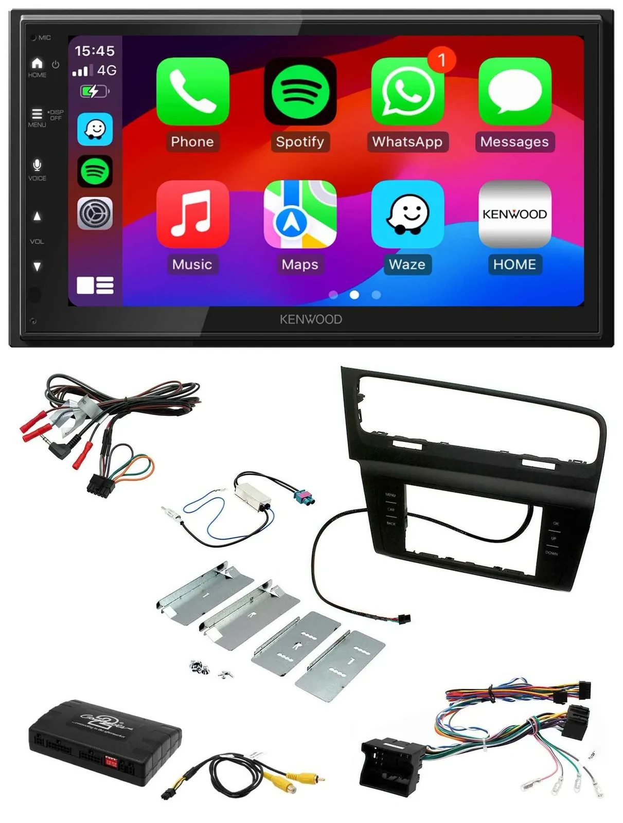 Kenwood Lenkrad USB DAB 2DIN Bluetooth Autoradio für VW Golf VII 7 2012-2018 Inf