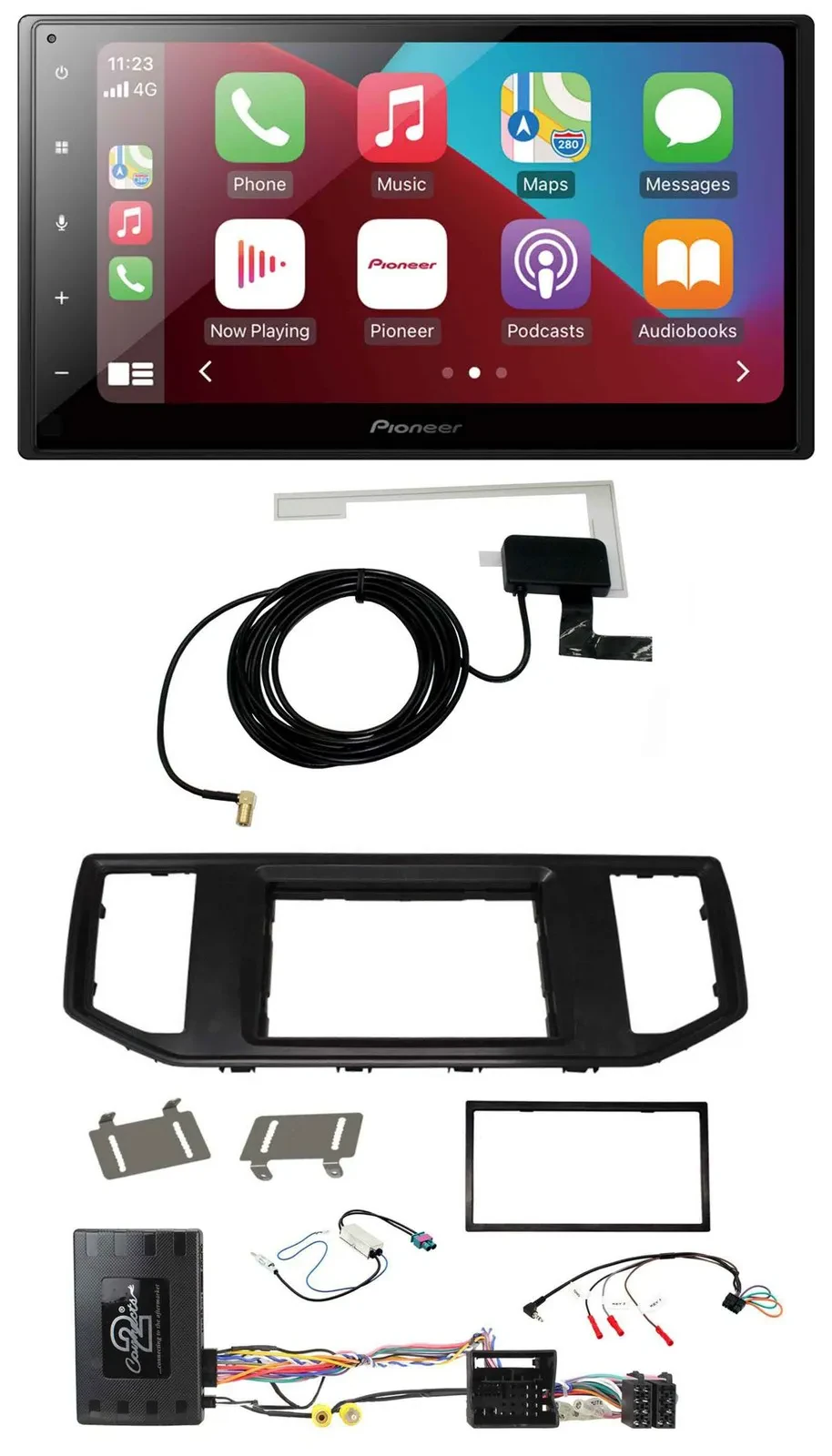 Pioneer USB Bluetooth DAB Lenkrad 2DIN Autoradio für VW Crafter MAN TGE Infoadap