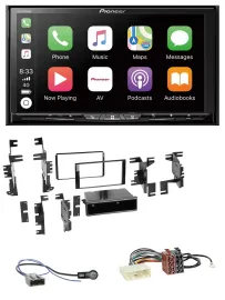 Pioneer 2DIN MP3 USB DAB DVD Bluetooth Autoradio für Nissan Micra 13-17 schwarz
