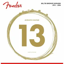 Струны для акустической гитары Fender 70M 80/20 Bronze Acoustic Strings, Ball End .013-.056