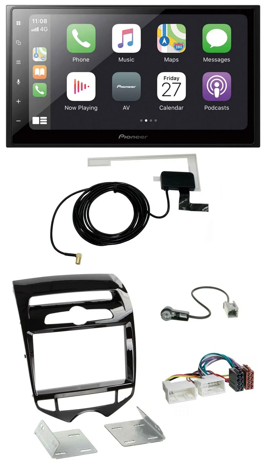 Pioneer USB MP3 2DIN Bluetooth DAB Autoradio für Hyundai ix20 ab 10 autom. Klima