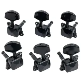 Колки для гитары Musiclily MX1351BK-3MX1352BK-3 3+3, черные, 6 шт